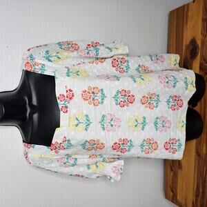 DRAPER JAMES RSVP™ Eyelet Puff-Shoulder Top - Size XXL